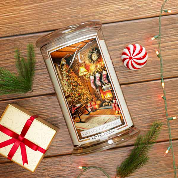 Vintage Christmas Large Jar | Soy Candle - Kringle Candle Israel