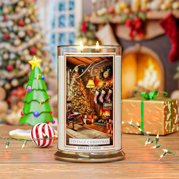 Vintage Christmas Large Jar | Soy Candle - Kringle Candle Israel