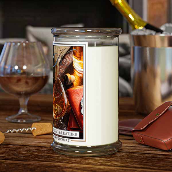 Cognac & Leather Large Jar | Soy Candle
