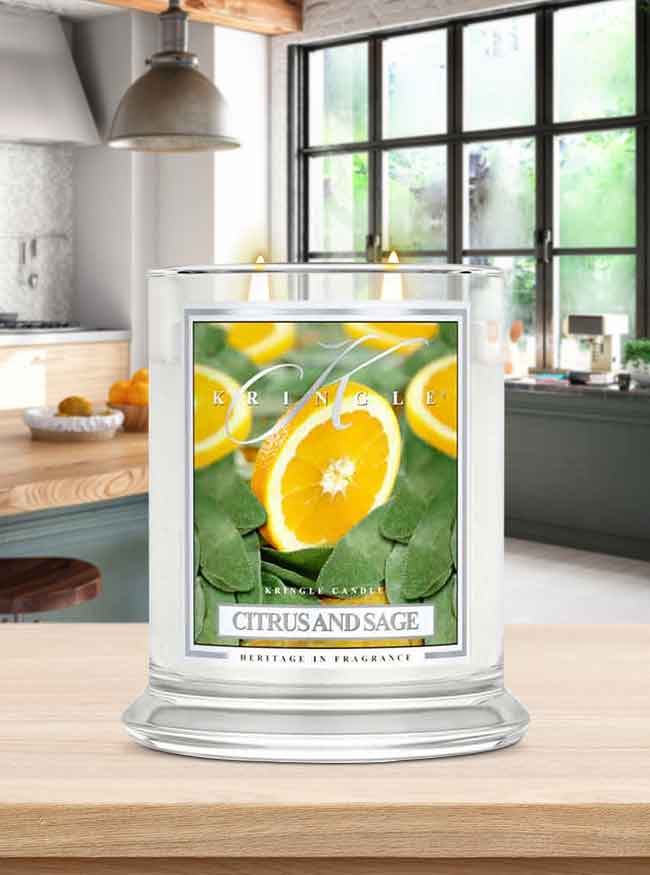 Citrus and Sage Medium | Soy Candle - Kringle Candle Israel