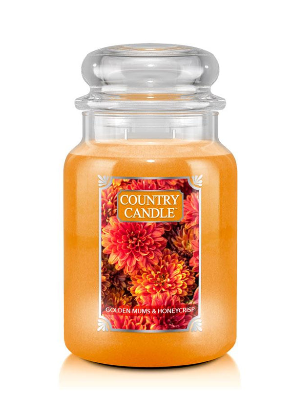 Golden Mums & Honeycrisp Large Jar Candle - Kringle Candle Israel
