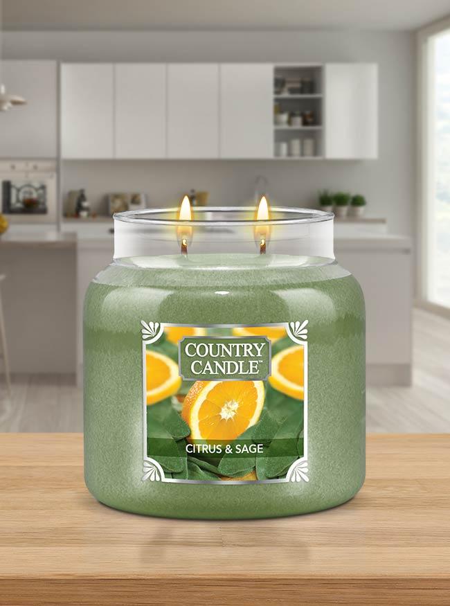 Citrus & Sage Medium Jar Candle - Kringle Candle Israel