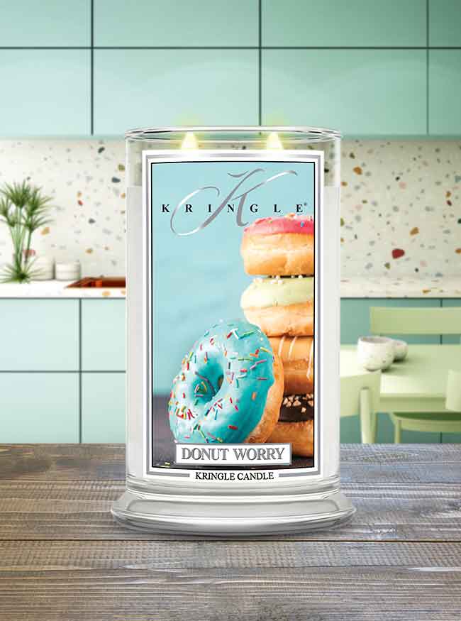 Donut Worry Large Classic Jar | Soy Candle - Kringle Candle Israel